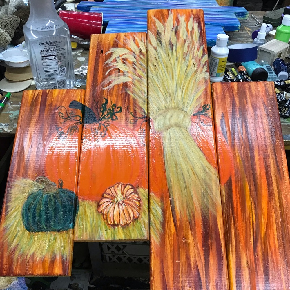 Fall Pumpkins Hand painted